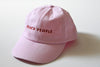 Embroidered Vintage Dad Hat w/ Leather Strap Pink